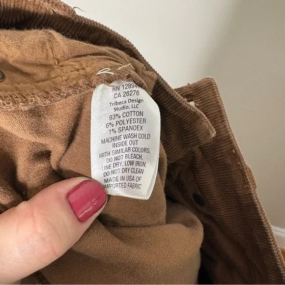 Nili Lotan Bradford Pant Corduroy Ankle Length Stretch In Chestnut Brown Size 2 - Picture 10 of 10